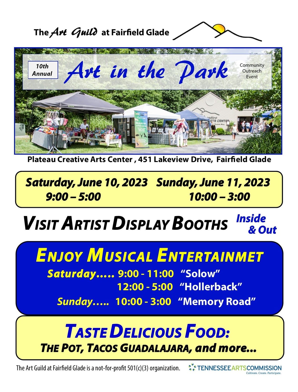 Art iin the Park poster 2023